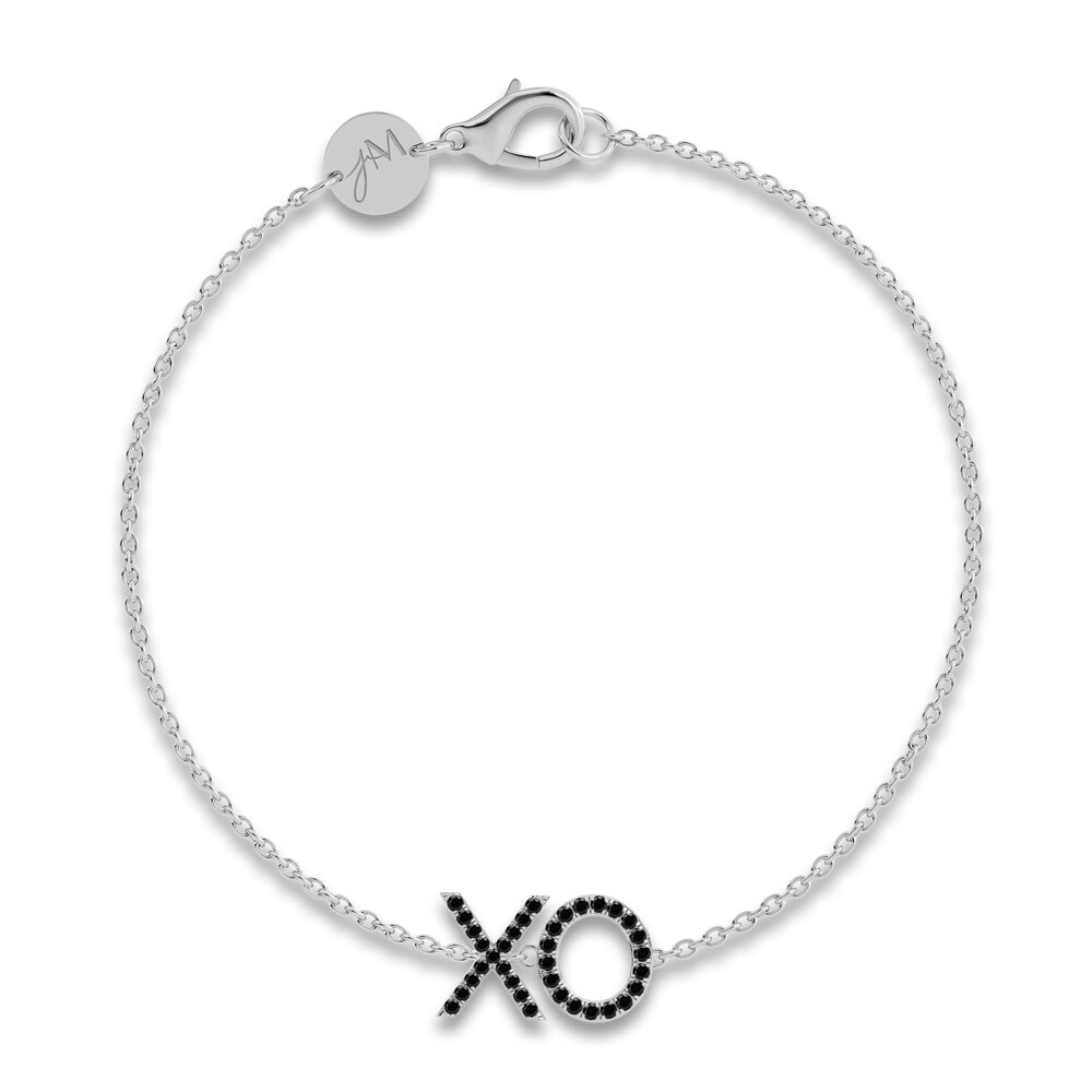 Juliette Maison Black Diamond Station Name Bracelet 1/2 ct tw Round 10K White Gold Fshg9VVR