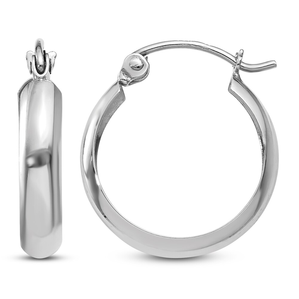 Hoop Earrings 14K White Gold FuqwUrse