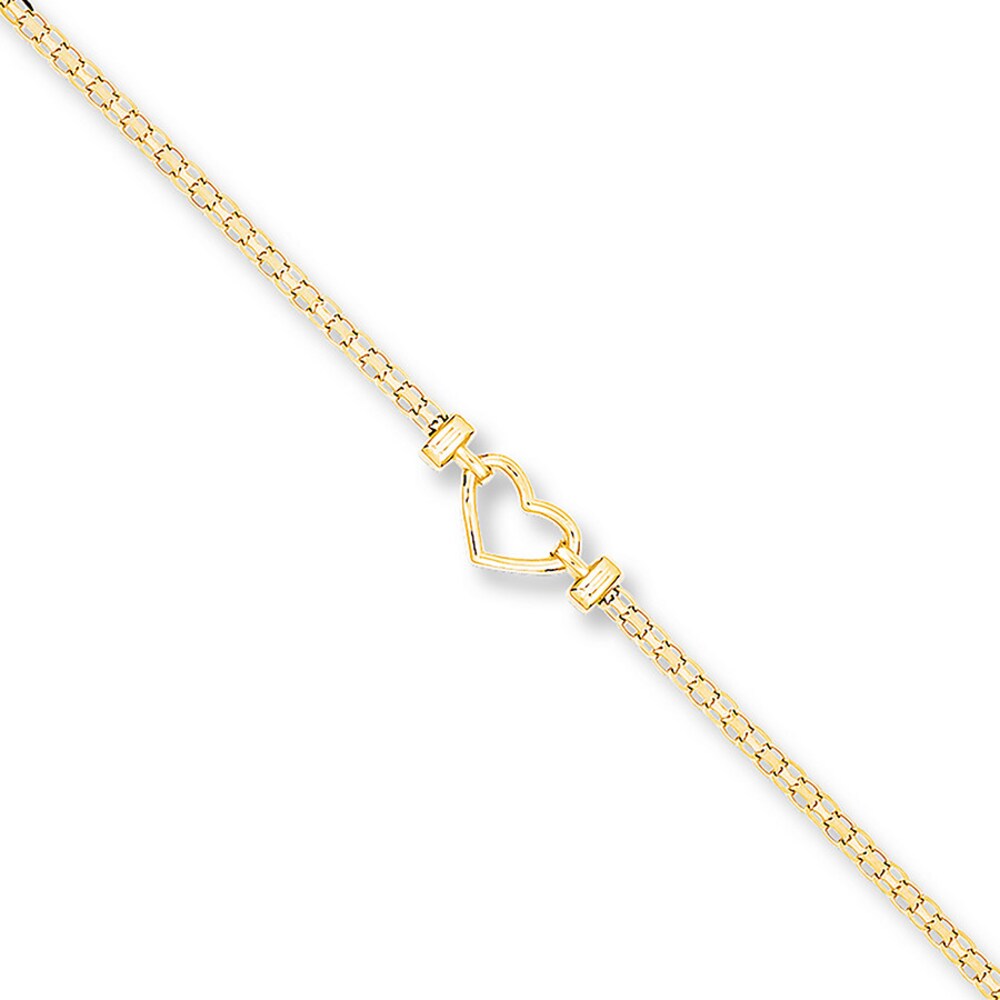 Heart Anklet 14K Yellow Gold FusfDEXY