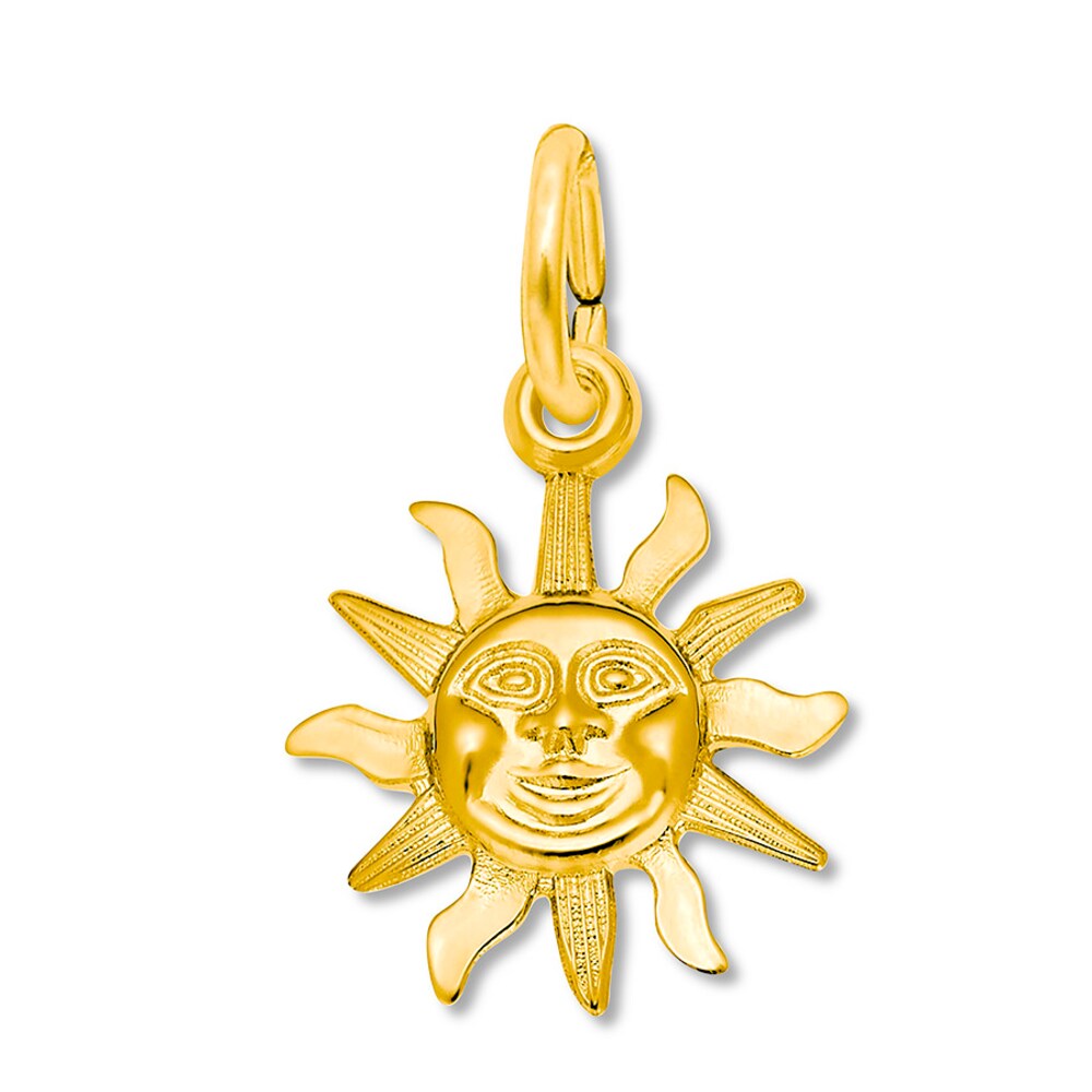 Sun Charm 14K Yellow Gold FwFsP7mm [FwFsP7mm]