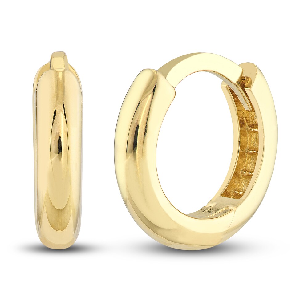 Polished Round Huggie Earrings 14K Yellow Gold 9.25mm G5HsxDn1