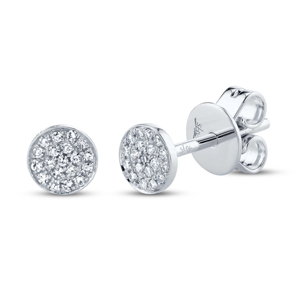 Shy Creation Stud Earrings 1/20 ct tw Diamonds 14K White Gold SC55001138 GHjKRPaa