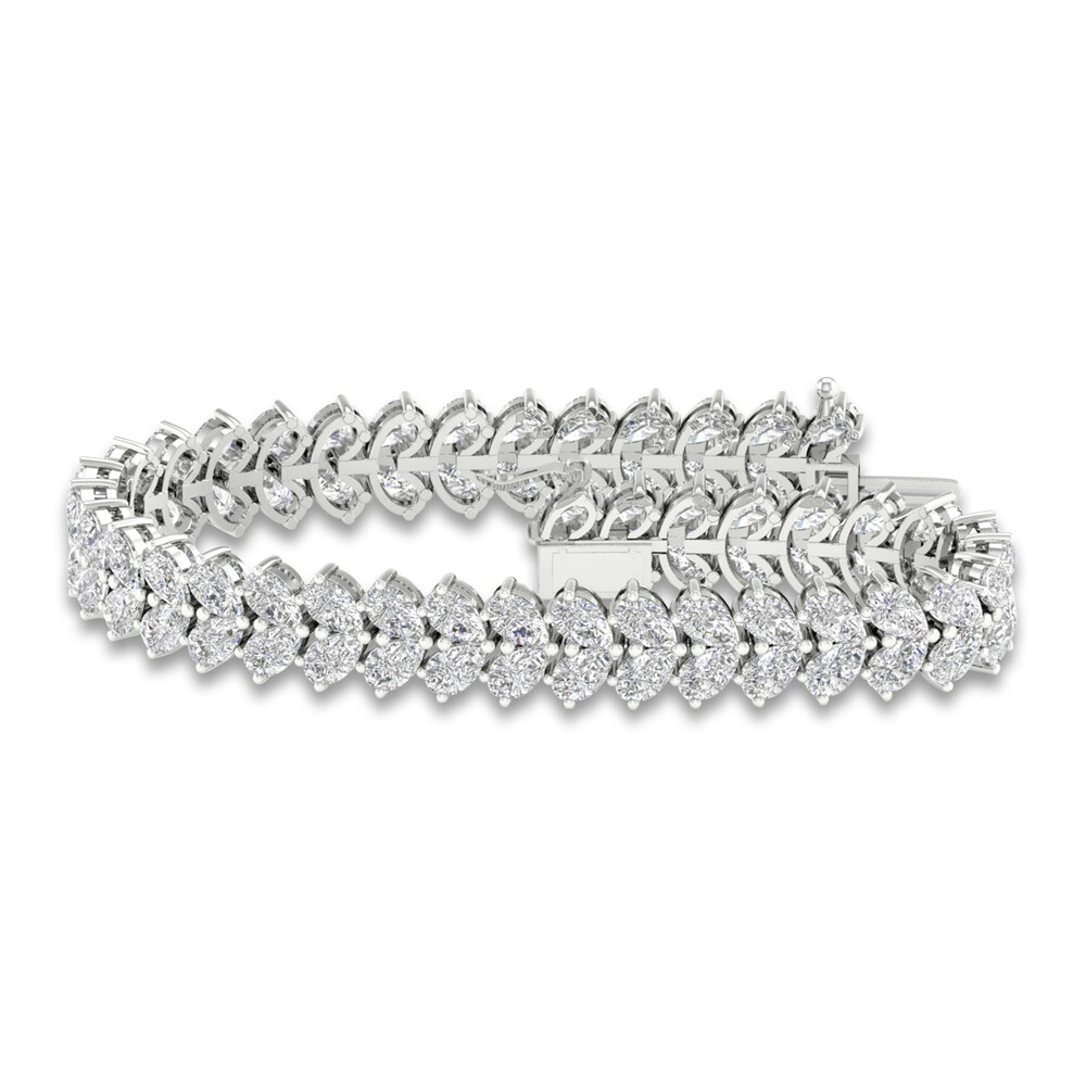 Lab-Created Diamond Bracelet 16 ct tw Pear 14K White Gold 7.25" GOTCFh2u