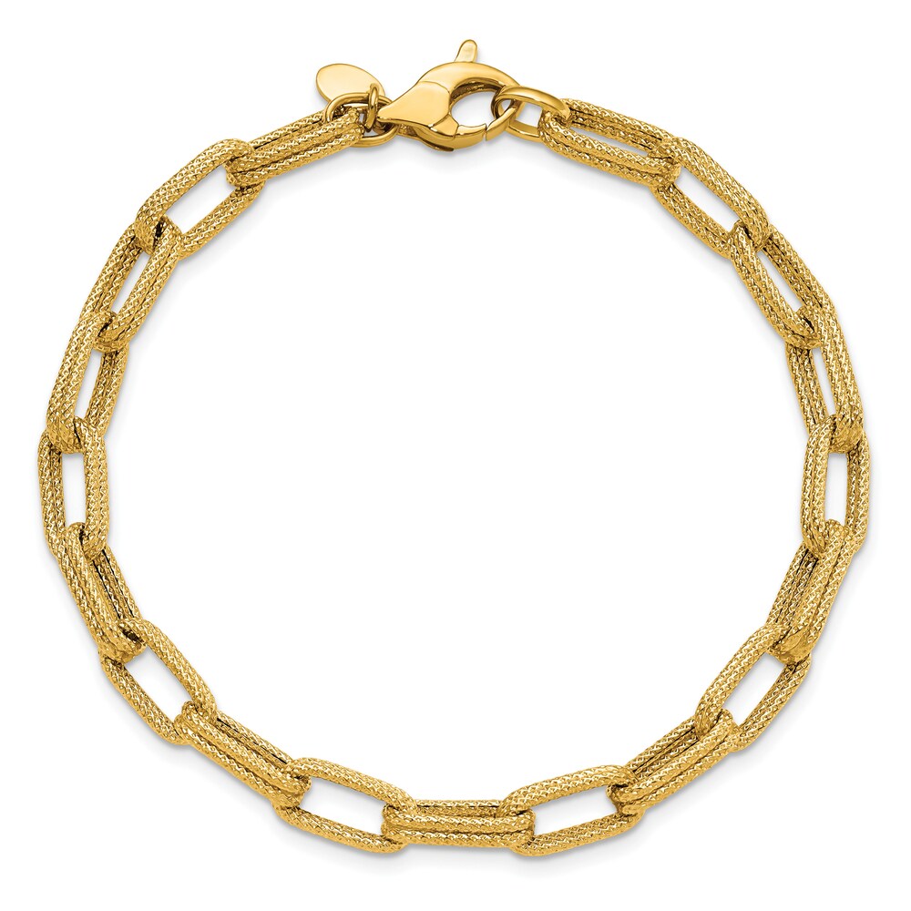 Textured Fancy Link Bracelet 14K Yellow Gold GQ6Lw0jG