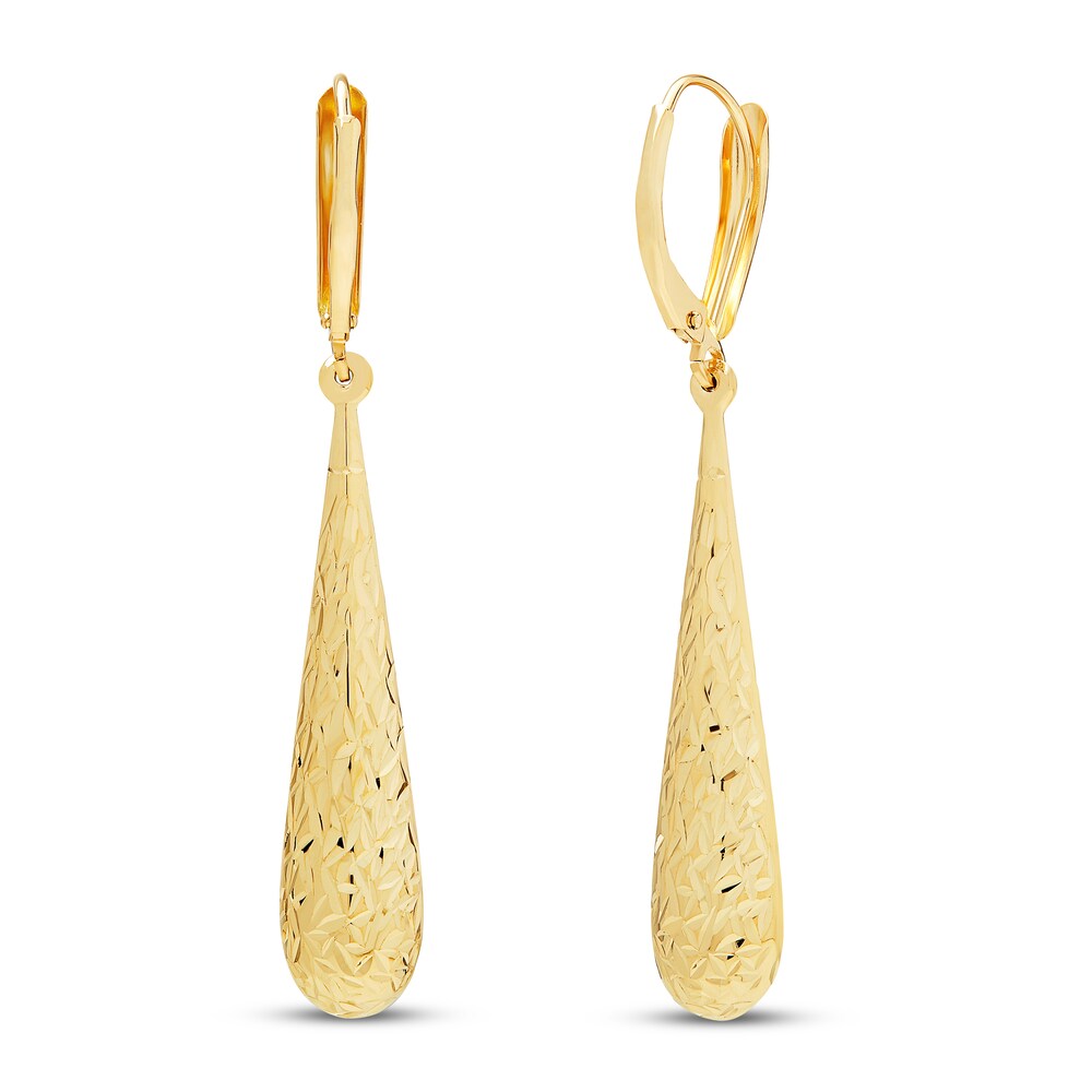 Dangle Drop Earrings 14K yellow Gold GWjHICdY