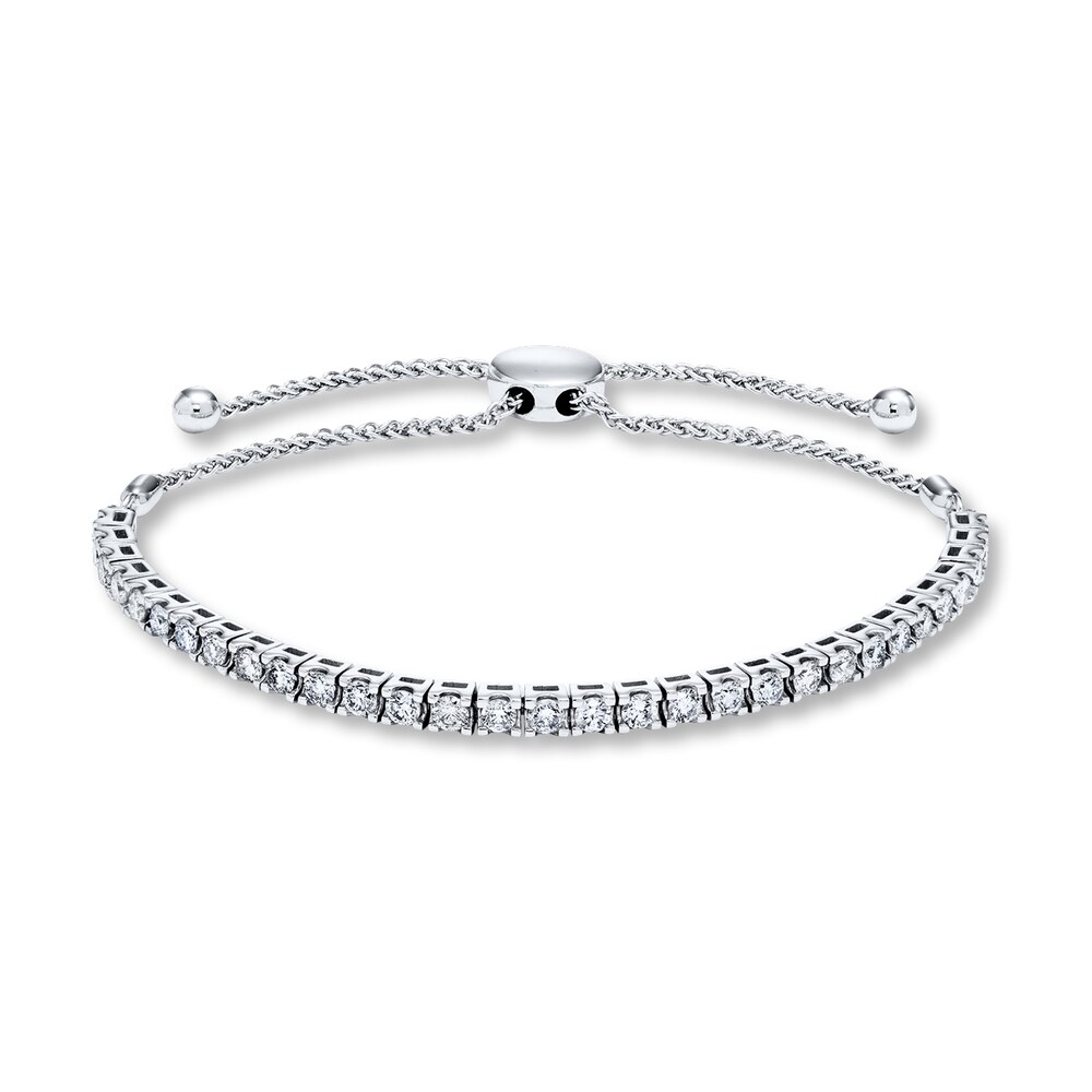 Diamond Bolo Bracelet 2 ct tw Round 14K White Gold GZdwUJZw