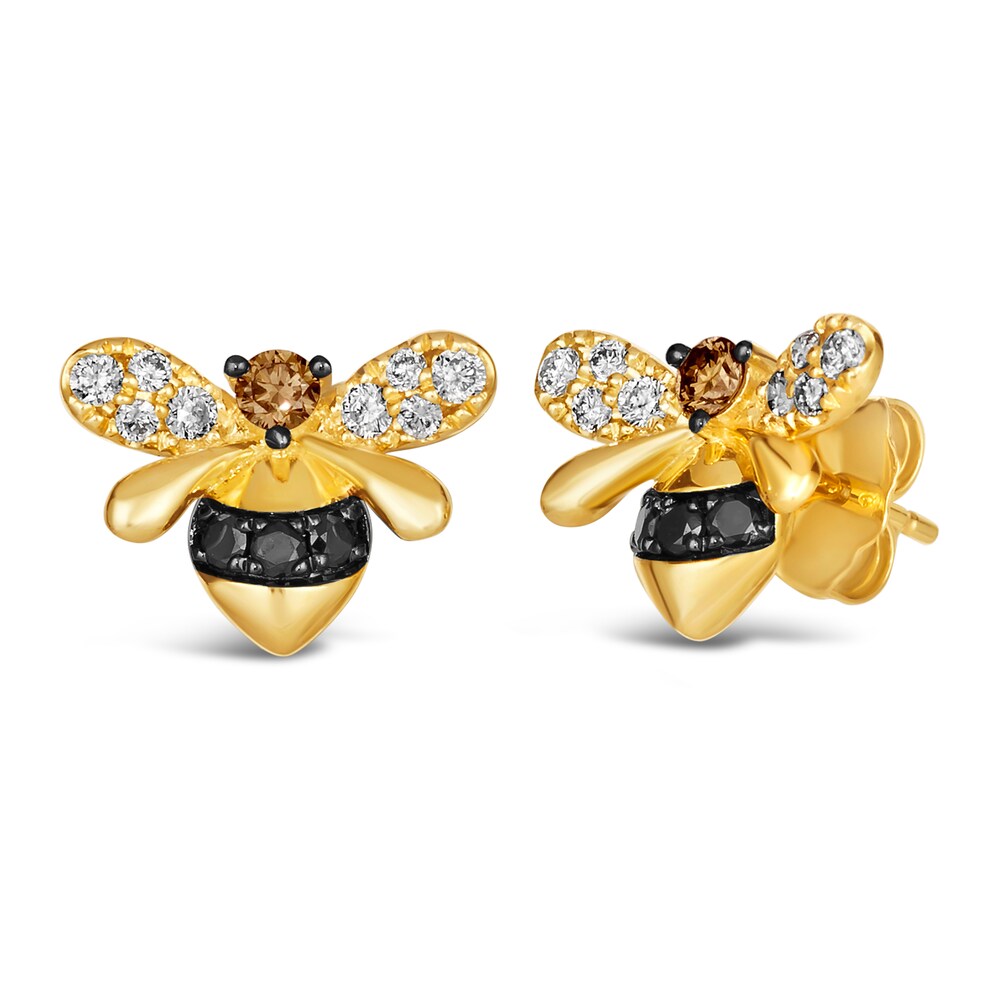 Le Vian Diamond Bee Stud Earrings 3/8 ct tw Round 14K Honey Gold Gbb5Ft3D