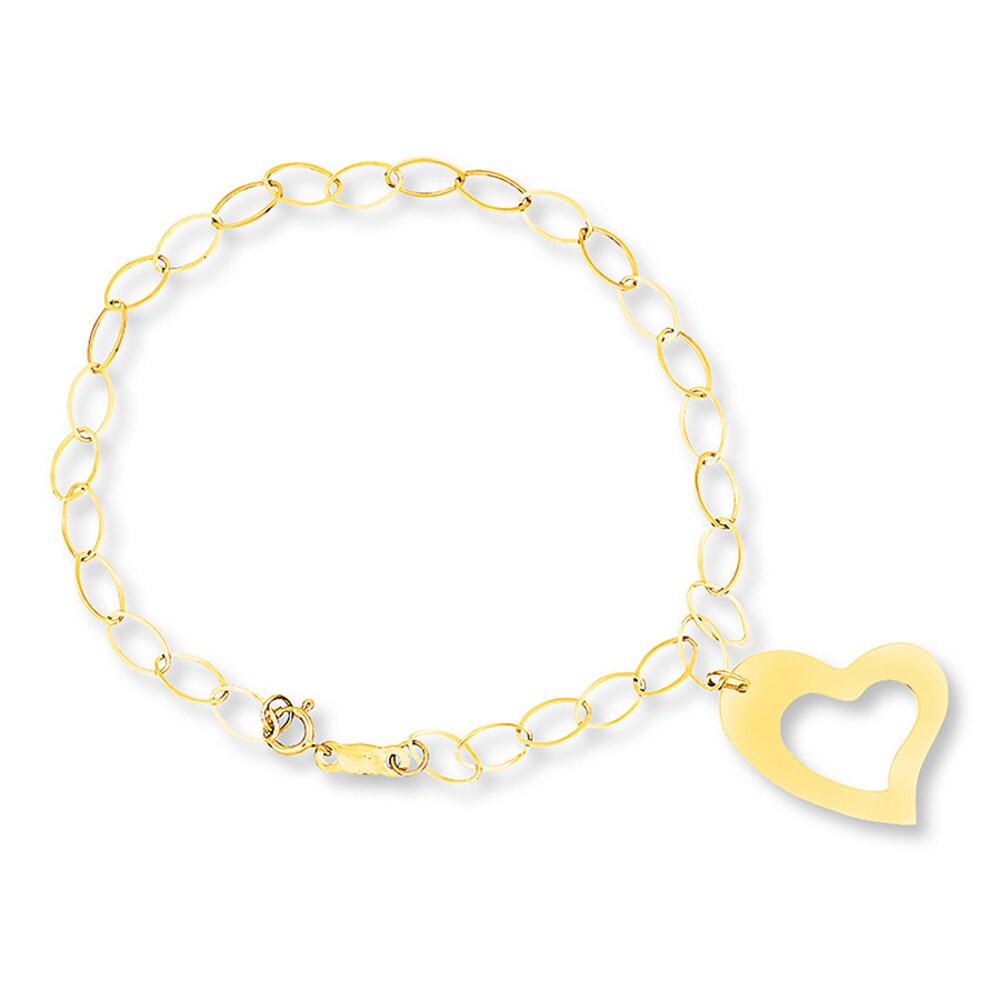 Heart Bracelet 14K Yellow Gold GofLe5XD