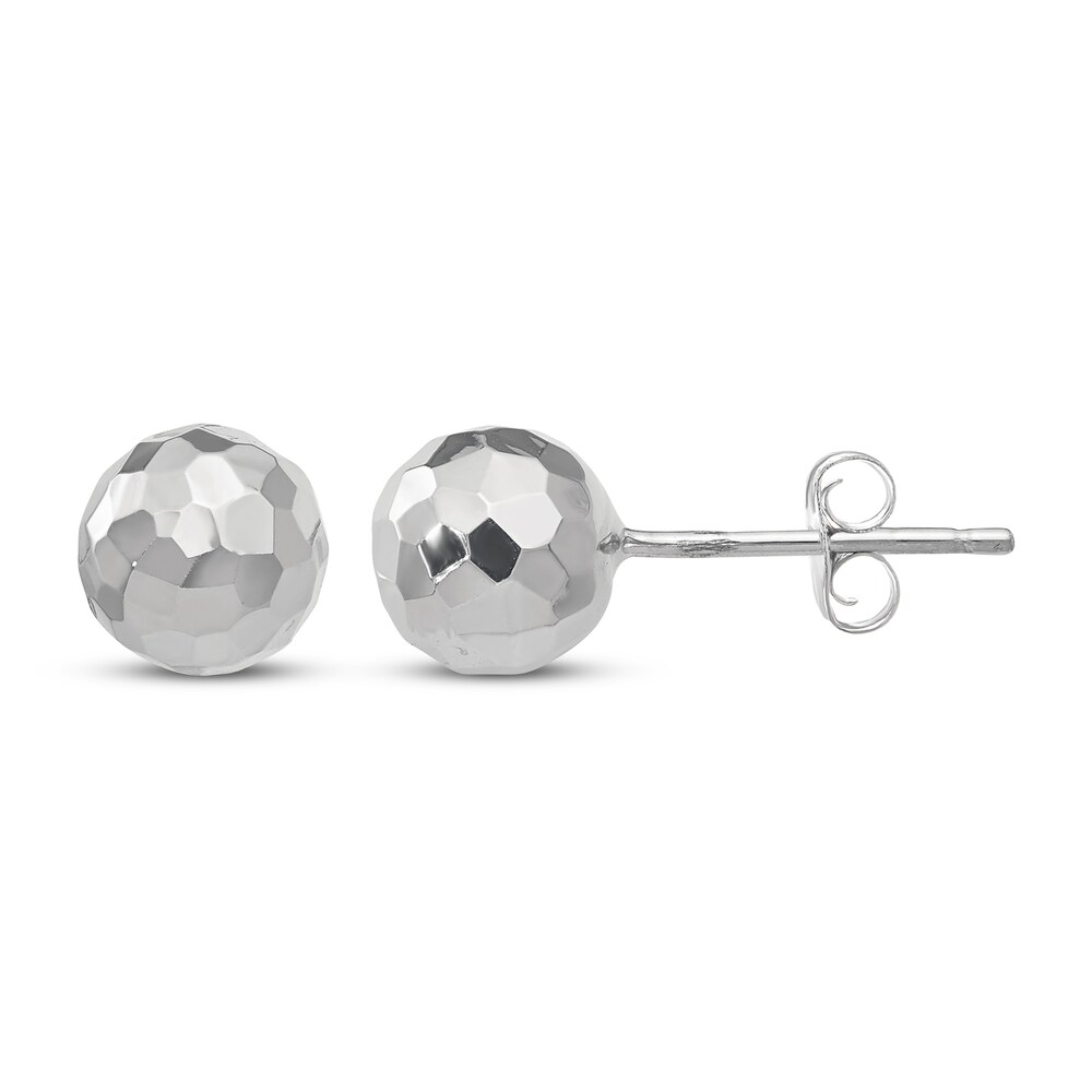 Diamond-Cut Ball Stud Earrings 14K White Gold GtvQZ1mi