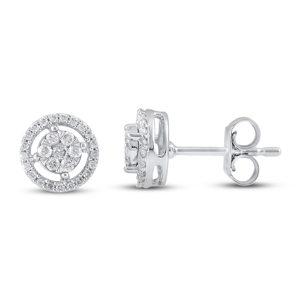 Diamond Stud Earrings 1/4 ct tw Round 10K White Gold GxOiJugs