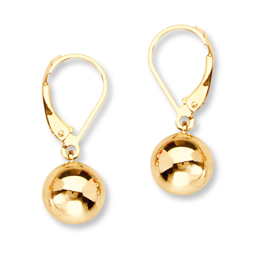 Ball Dangle Earrings 14K Yellow Gold GzrXDpEF