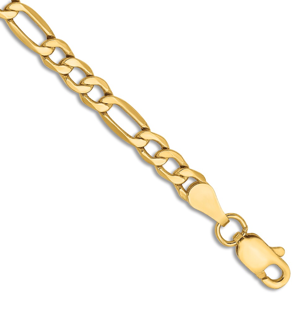 Figaro Chain Anklet 14K Yellow Gold 9\" H2oBwF0N