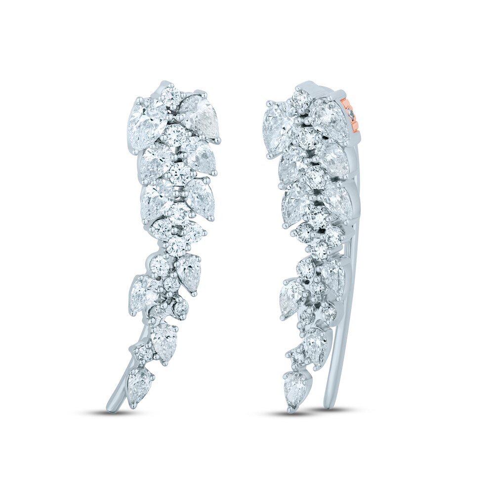 Pnina Tornai Diamond Ear Climber Earrings 1-1/2 ct tw Round/Pear-shaped 14K White Gold H2pbpbvI