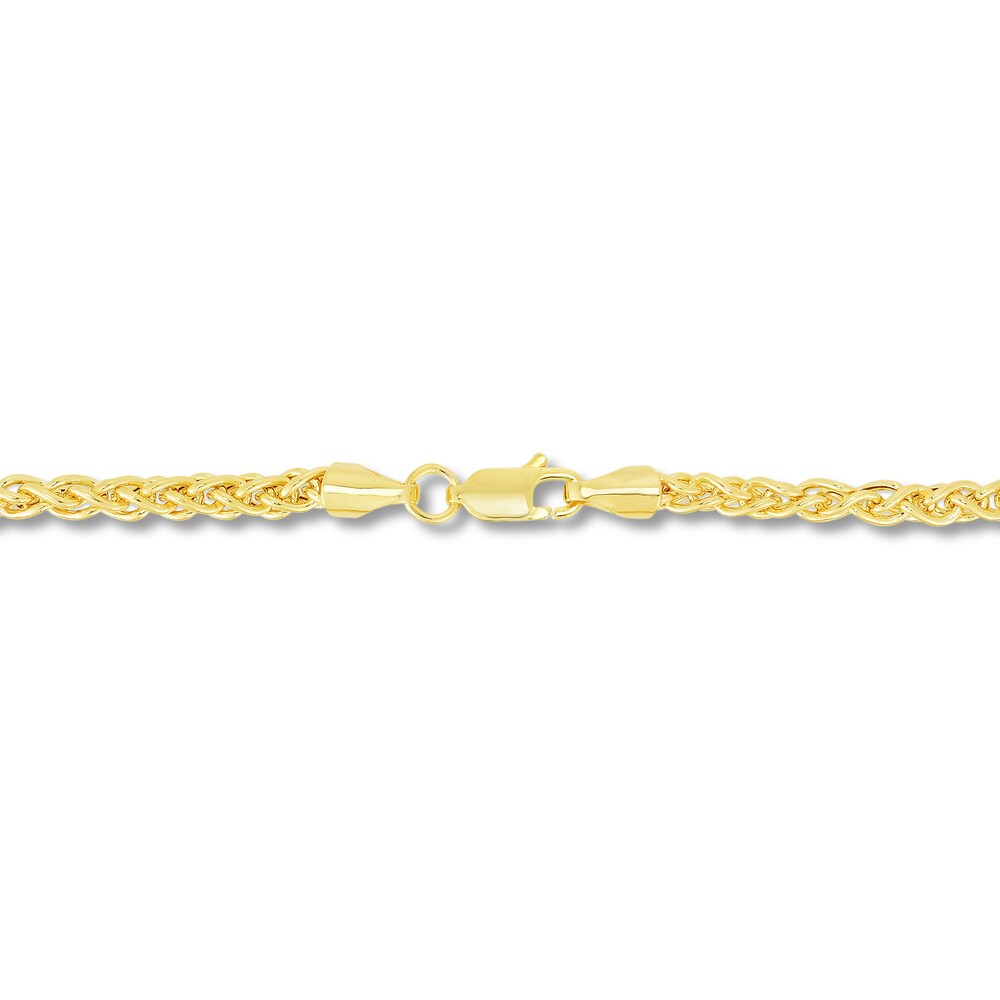 Round Wheat Chain Bracelet 14K Yellow Gold 7.25\" H75aHhE4
