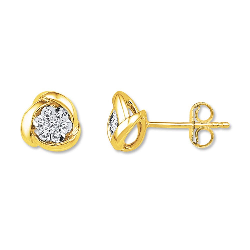 Diamond Earrings 1/20 ct tw Round-cut 10K Yellow Gold HAvomO5D