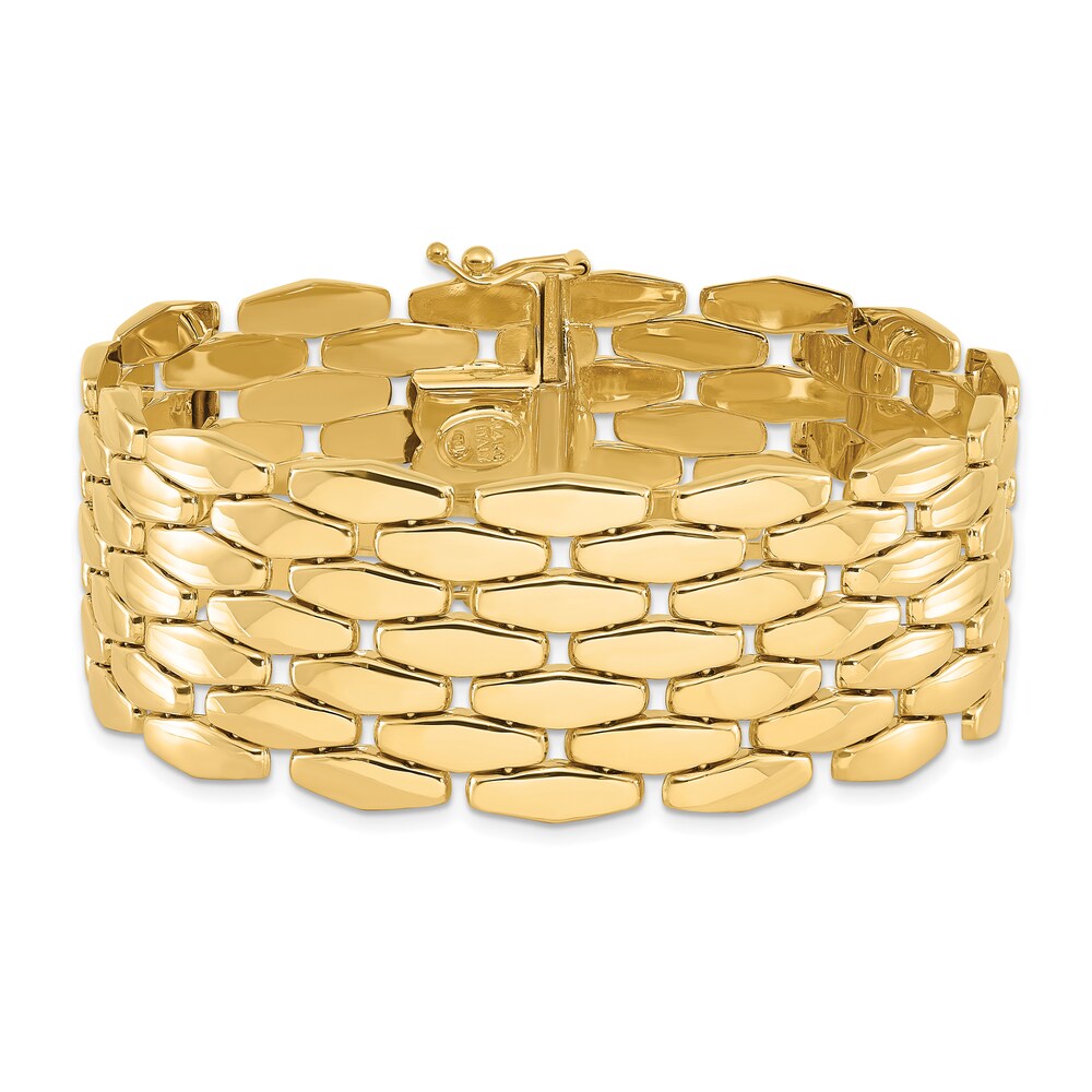 Polished Fancy Link Bracelet 14K Yellow Gold 7.5" HIo8VTxo