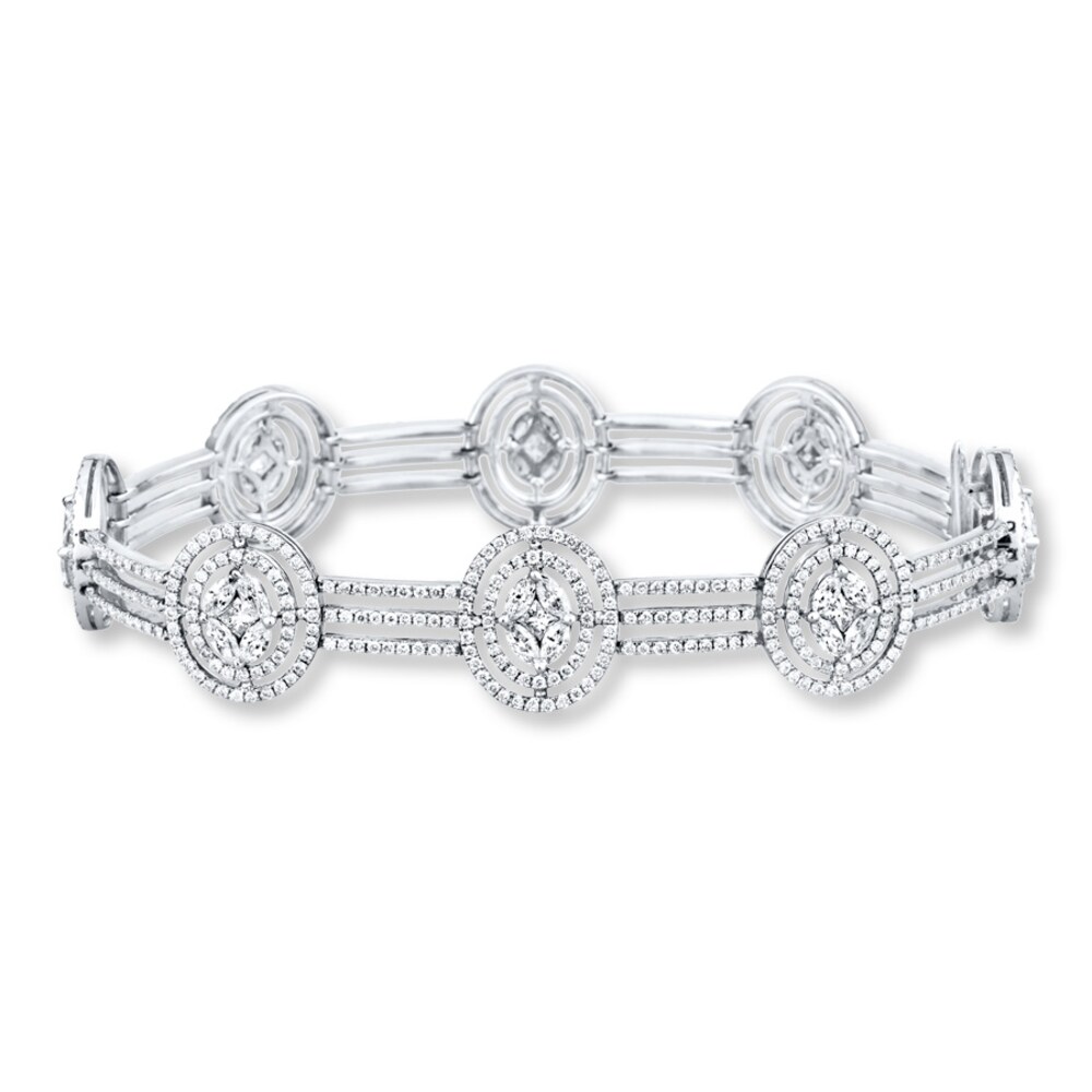 Diamond Bracelet 5 ct tw Princess/Marquise/Round 14K White Gold HMKT6uP3