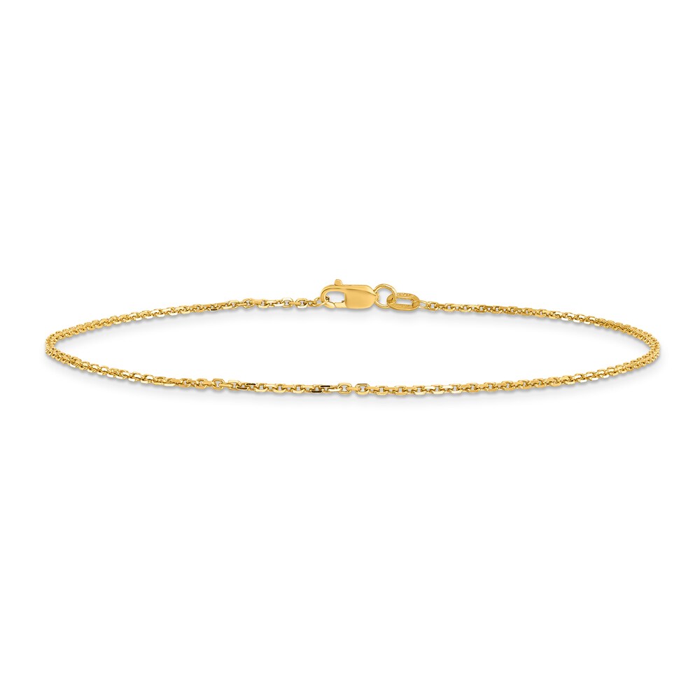 Open Link Cable Anklet 14K Yellow Gold 10\" HQvFTmeH