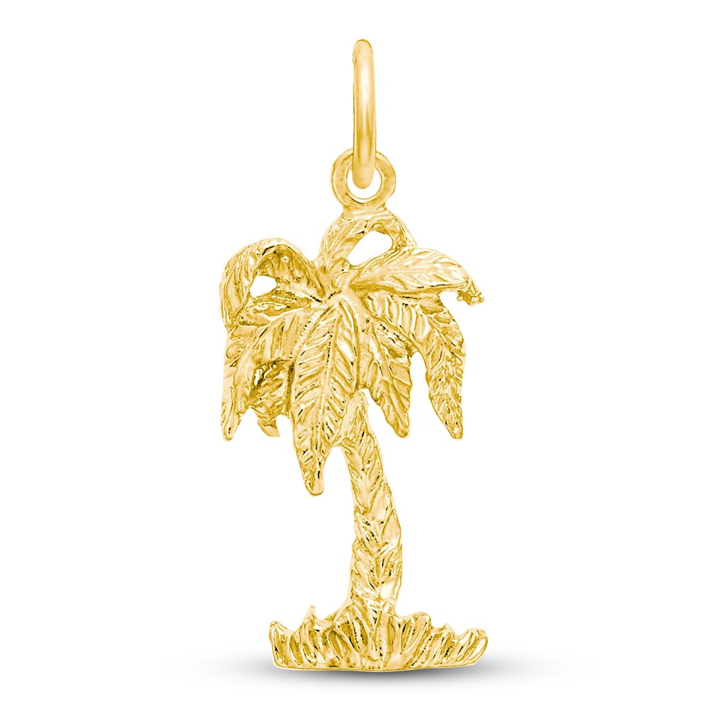 Palm Tree Charm 14K Yellow Gold HX8FnMV6