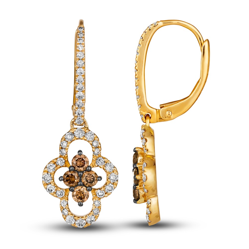 Le Vian Diamond Earrings 1-1/5 ct tw Round 14K Honey Gold HZCKWSlk