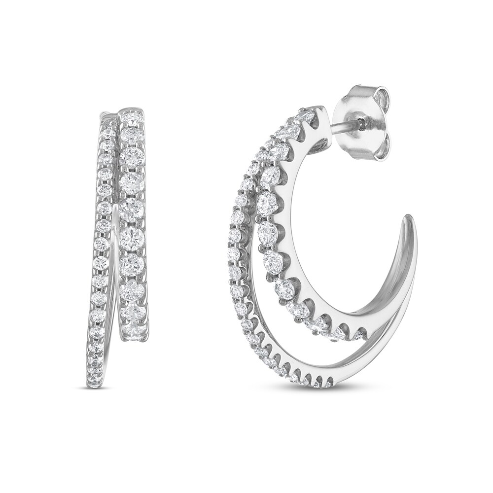 Diamond Earrings 1 ct tw Round 14K White Gold HaNUGQvg