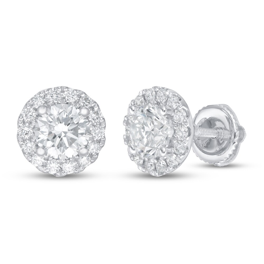 Lab-Created Diamond Earrings 1 1/2 ct tw Round 14K White Gold HdG3ZdHW