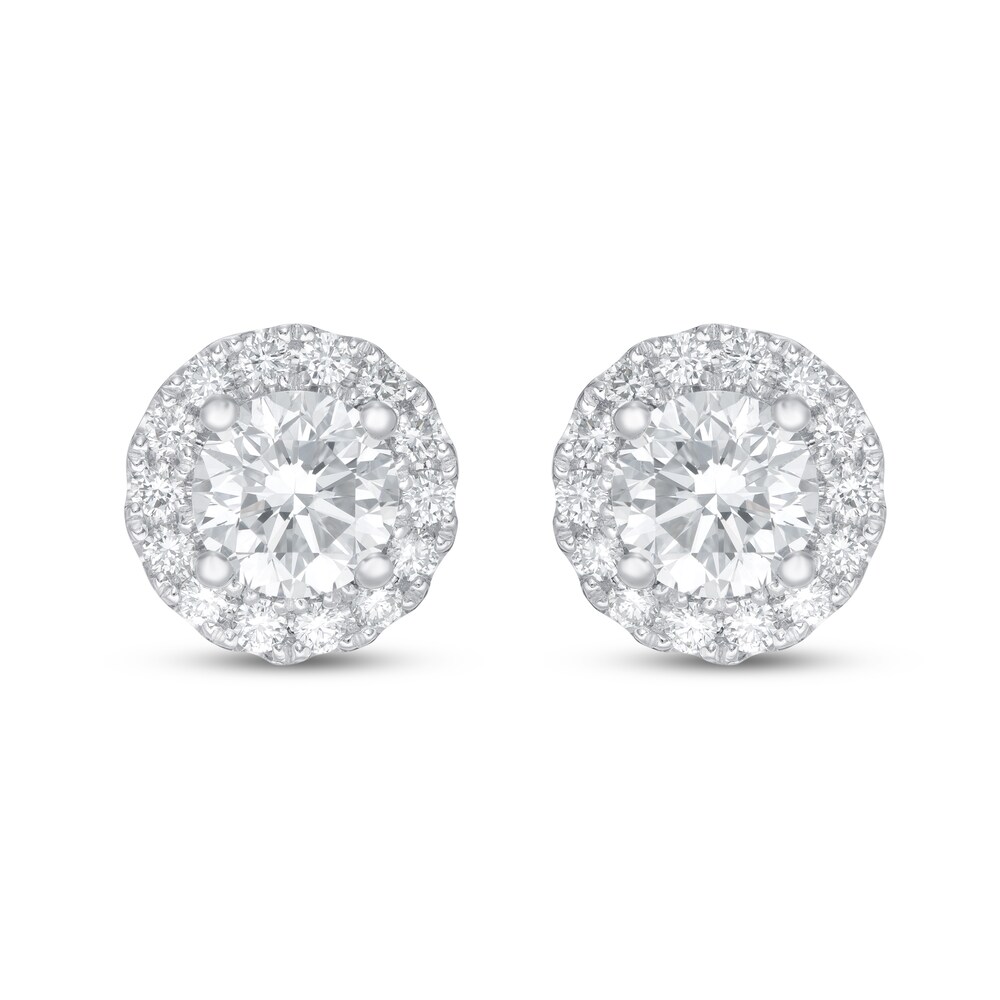 Lab-Created Diamond Earrings 1 1/2 ct tw Round 14K White Gold HdG3ZdHW