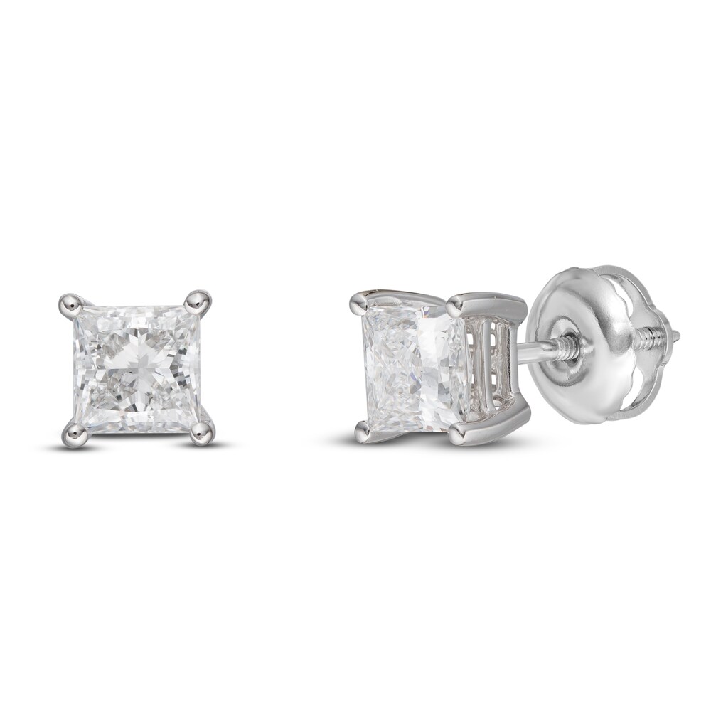 Lab-Created Diamond Earrings 1 ct tw Princess 14K White Gold (SI2/F) Hdgvdtb3