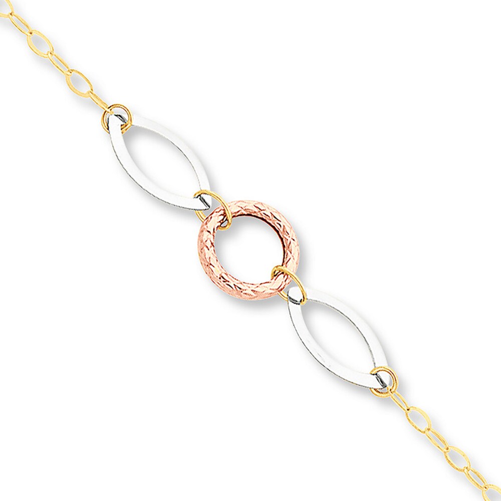 Anklet 14K Tri-Color Gold HkqoGe5g