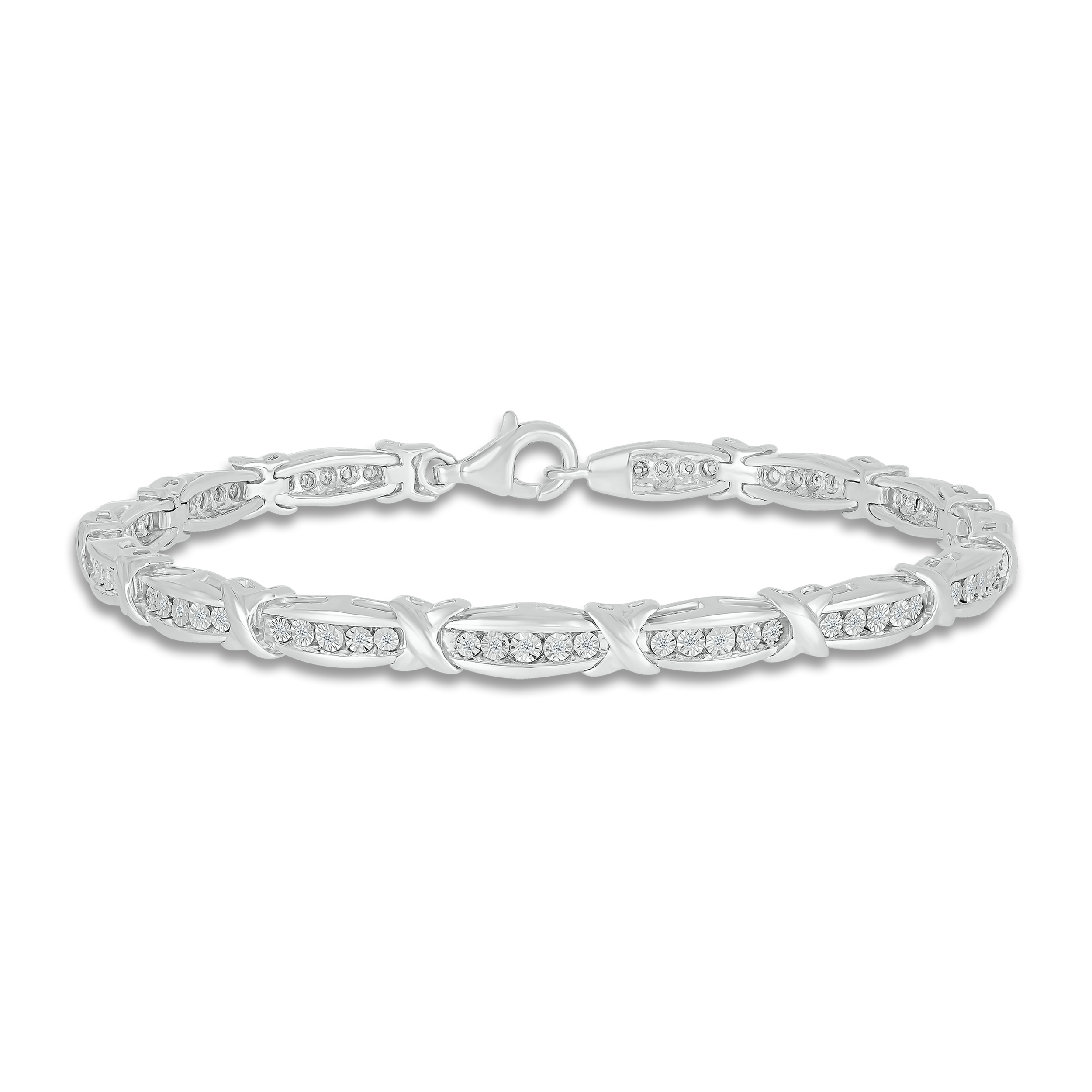 Diamond Bracelet 1/4 ct tw Round-cut Sterling Silver Huh1sVMb