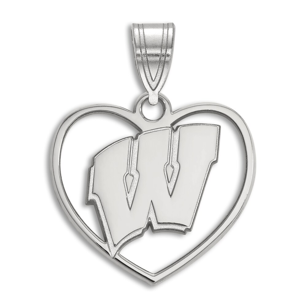 University of Wisconsin Heart Necklace Charm Sterling Silver Hzhsu2Vp [Hzhsu2Vp]