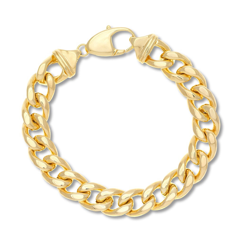 Cuban Link Chain Bracelet 14K Yellow Gold 9" I3jYutYu
