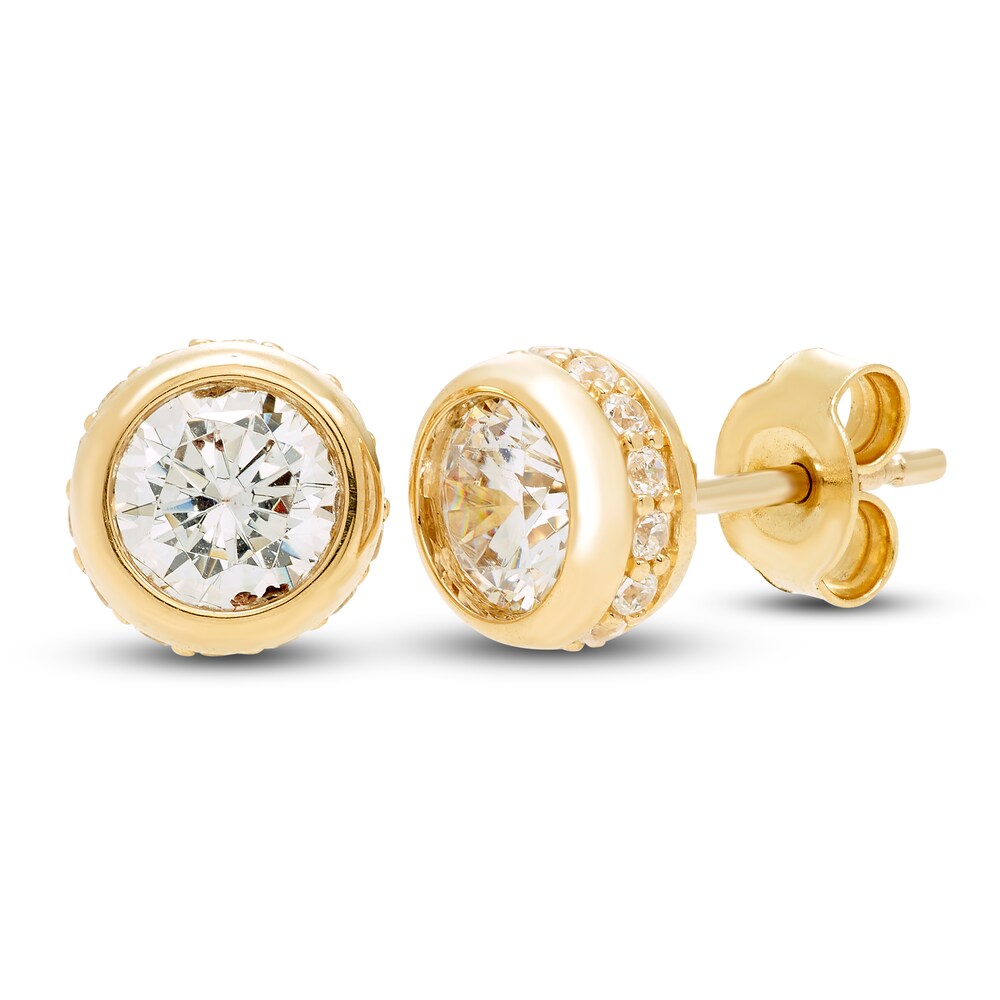 Hearts Desire Diamond Earrings 1-1/2 ct tw Round 18K Yellow Gold I4T3wRWJ