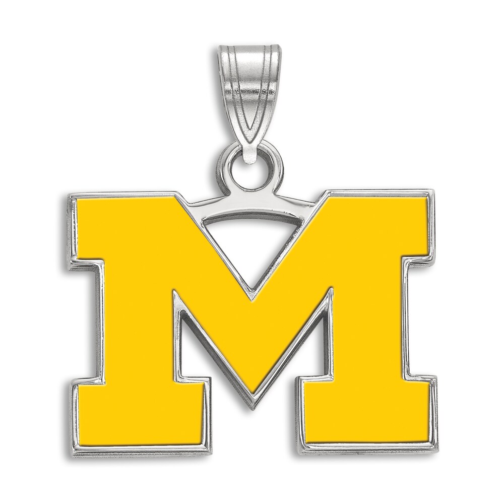 University of Michigan Enamel Charm Sterling Silver IGBzNaL1 [IGBzNaL1]