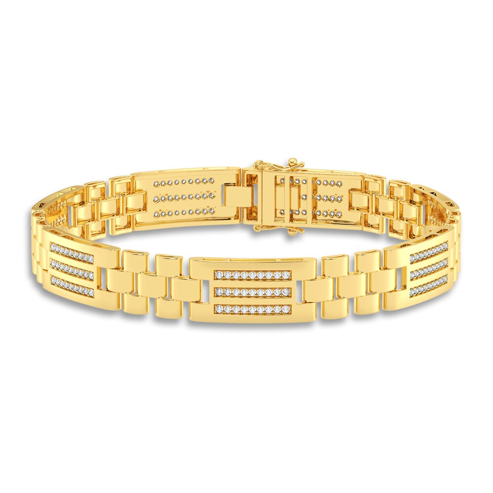 Men's Diamond Bracelet 1 ct tw 14K Yellow Gold 8.5" ILF7rng9