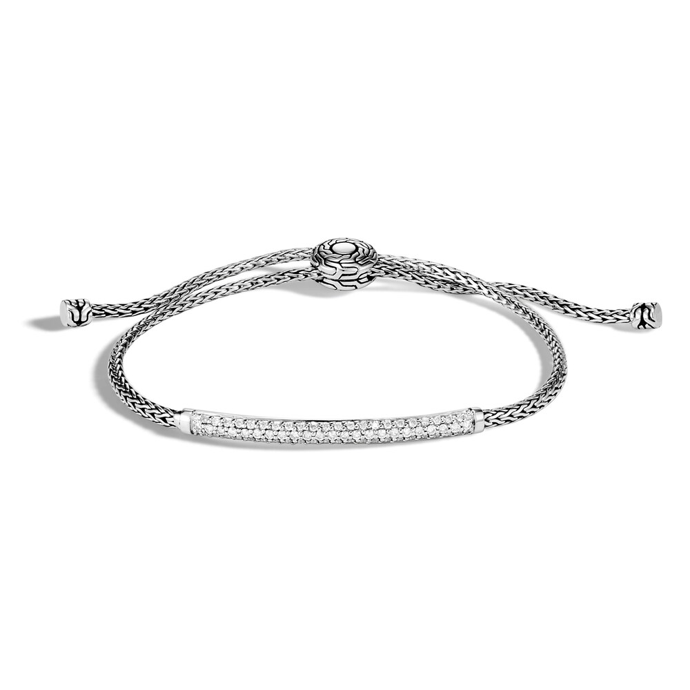 John Hardy Classic Chain Station Pull-Through Bracelet 1/2 ct tw Sterling Silver ISyNTjHt