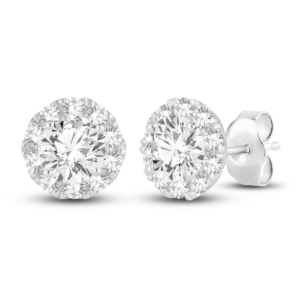 Diamond Stud Earrings 1 ct tw Round 14K White Gold IXmQKcoc