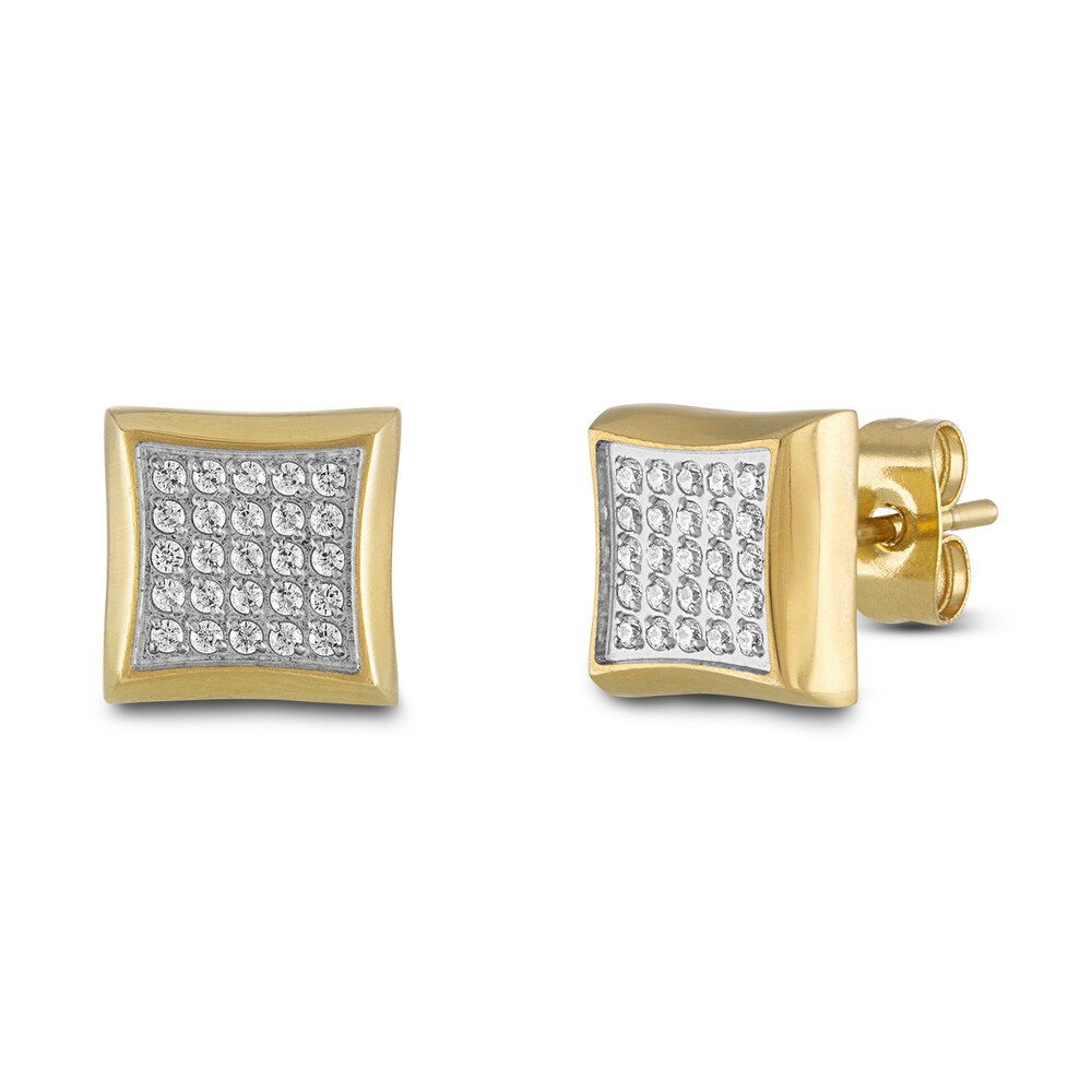 Men's Diamond Earrings 1/4 ct tw Gold/Stainless Steel IXtGMQqZ