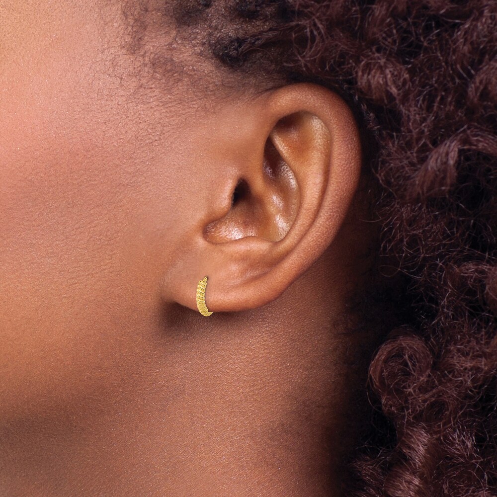 Twisted Hoop Earrings 14K Yellow Gold 10mm IdFokoCY