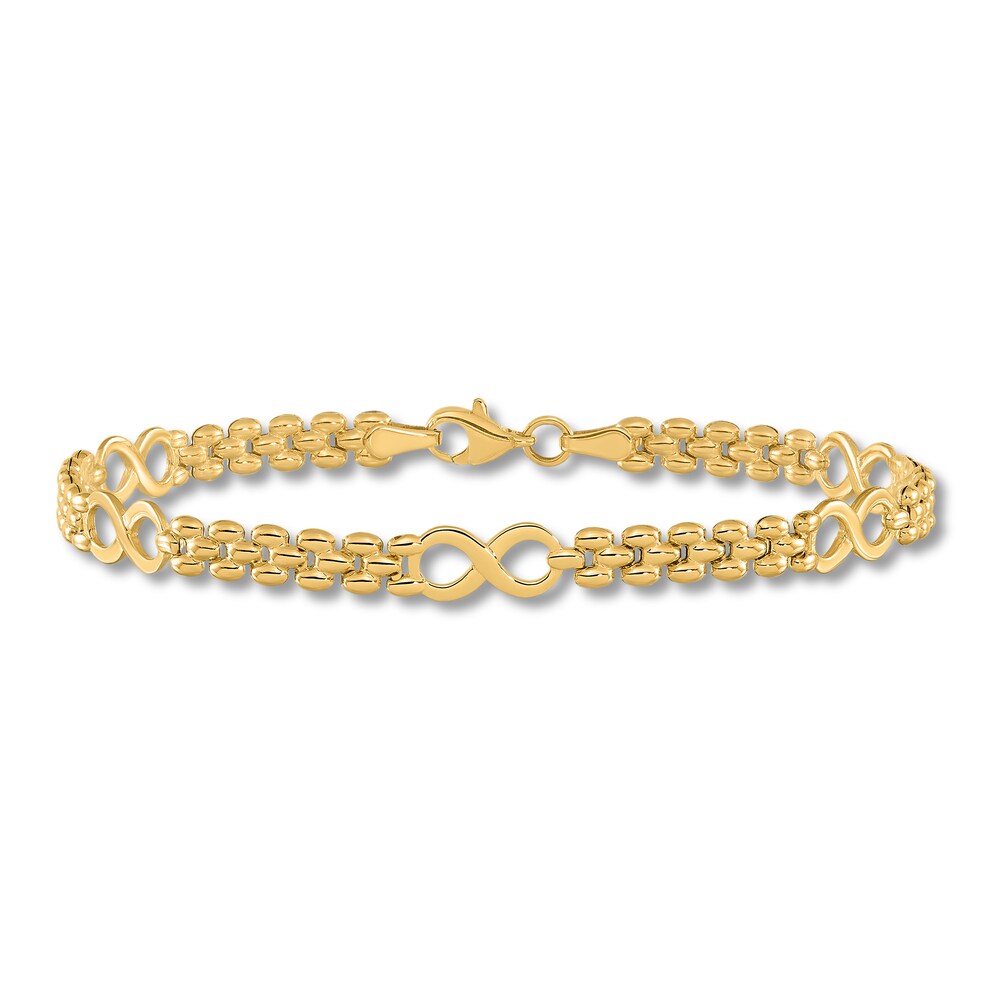 Infinity Link Bracelet 14K Yellow Gold 7.5" If2NvIOz