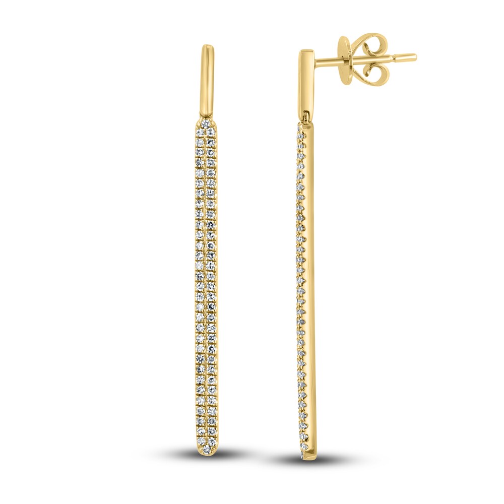 LALI Jewels Diamond Bar Drop Earrings 3/8 ct tw Round 14K Yellow Gold IjvXPpSZ
