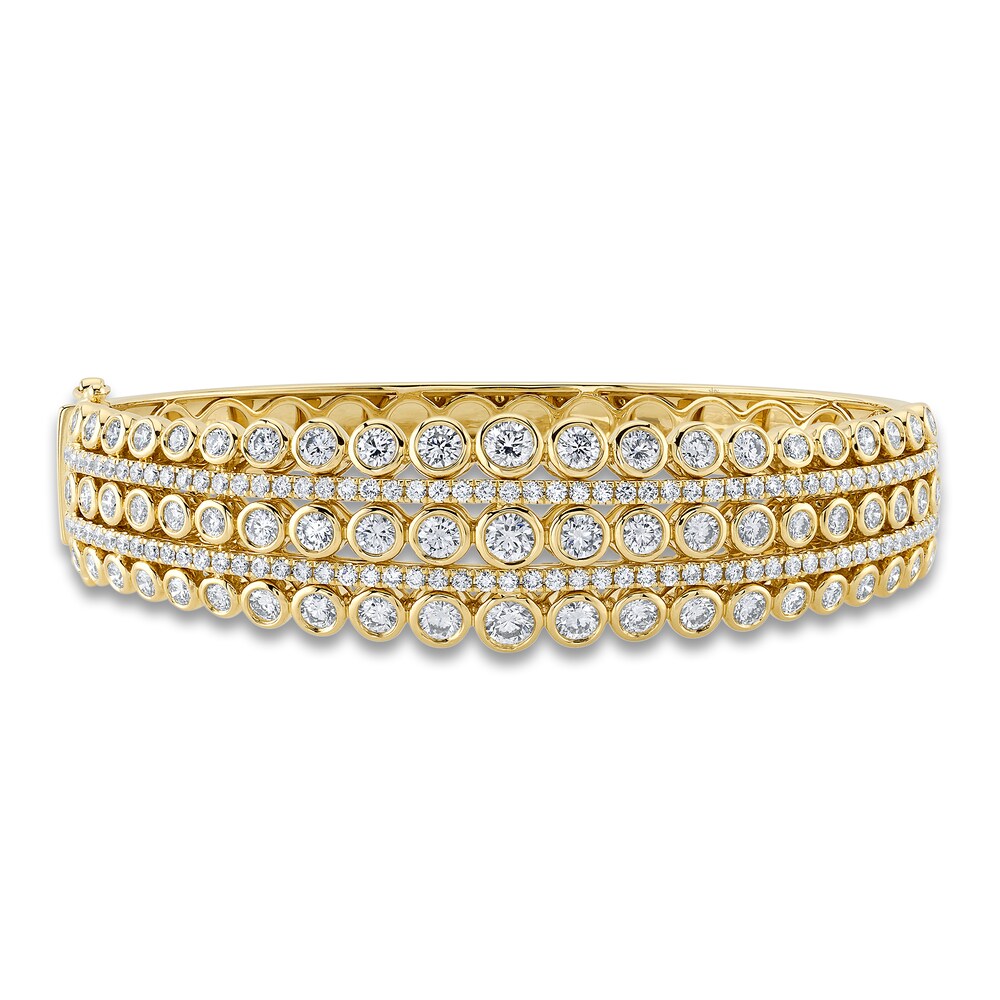 Shy Creation Diamond Bezel Bangle Bracelet 5 ct tw Round 14K Yellow Gold SC55023812ZS Isee5WK4