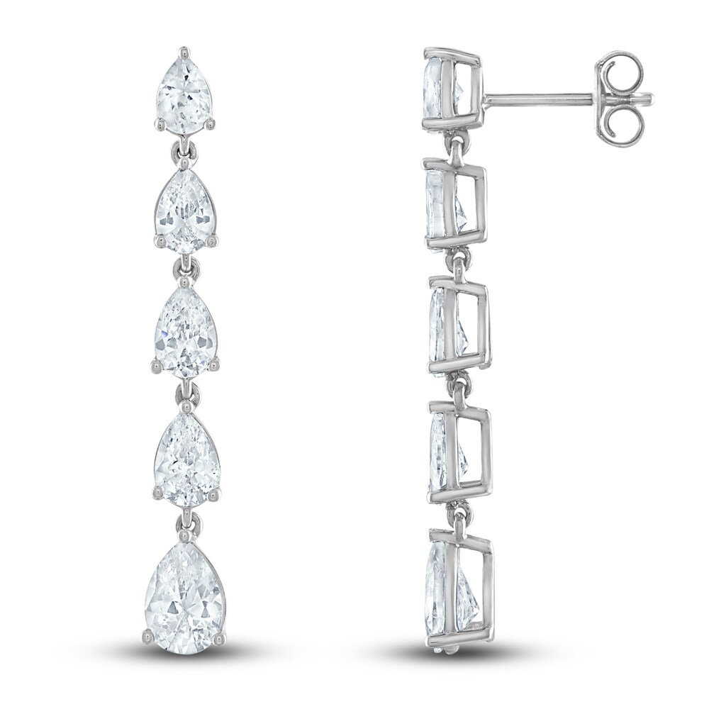 Vera Wang WISH Lab-Created Diamond Dangle Earrings 3-1/2 ct tw Pear 14K White Gold IwZLMoPN