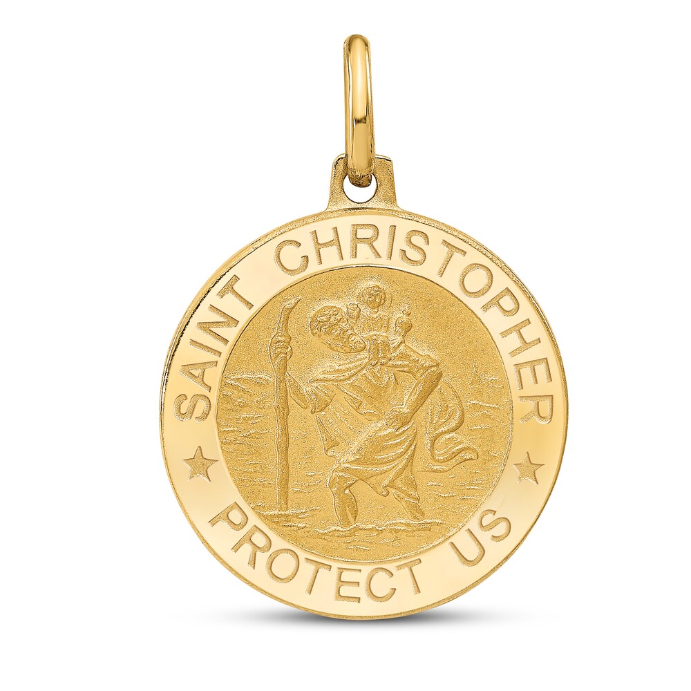 Polished St. Christopher Charm 14K Yellow Gold JP1M7COO