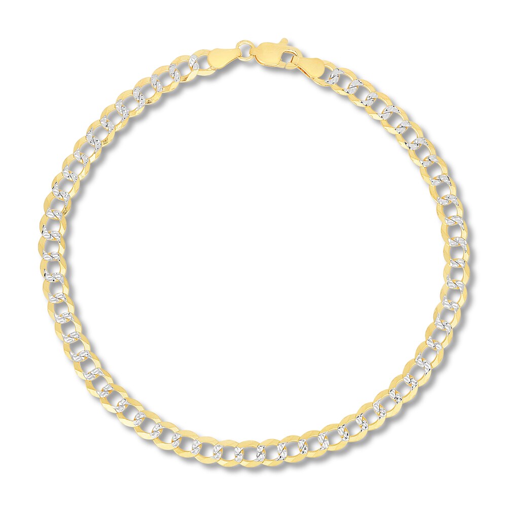 Pave Curb Chain Bracelet 14K Yellow Gold 8.5" JSEdyf6o