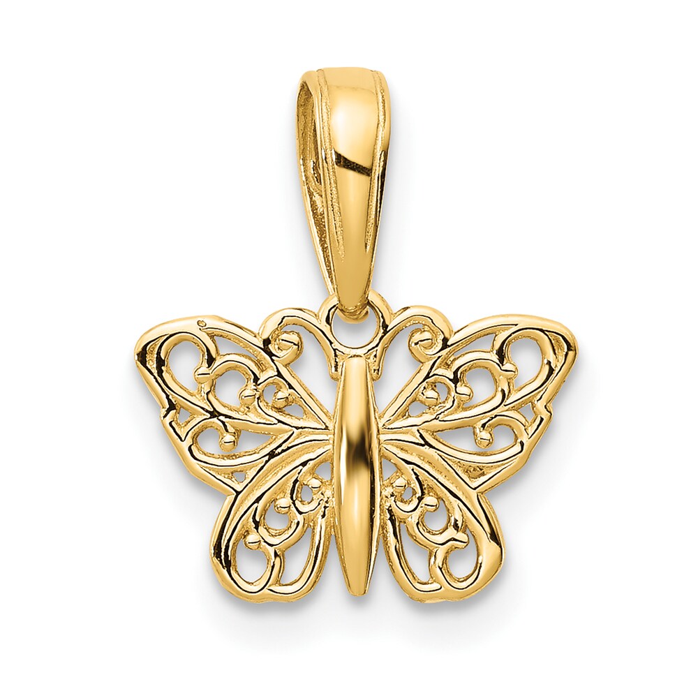 Filigree Butterfly Charm 14K Yellow Gold JVIxdRUw