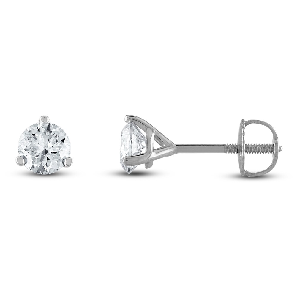 Certified Diamond Solitaire Earrings 3/4 ct tw Round 18K White Gold (SI2/I) JZQYXfiw [JZQYXfiw]