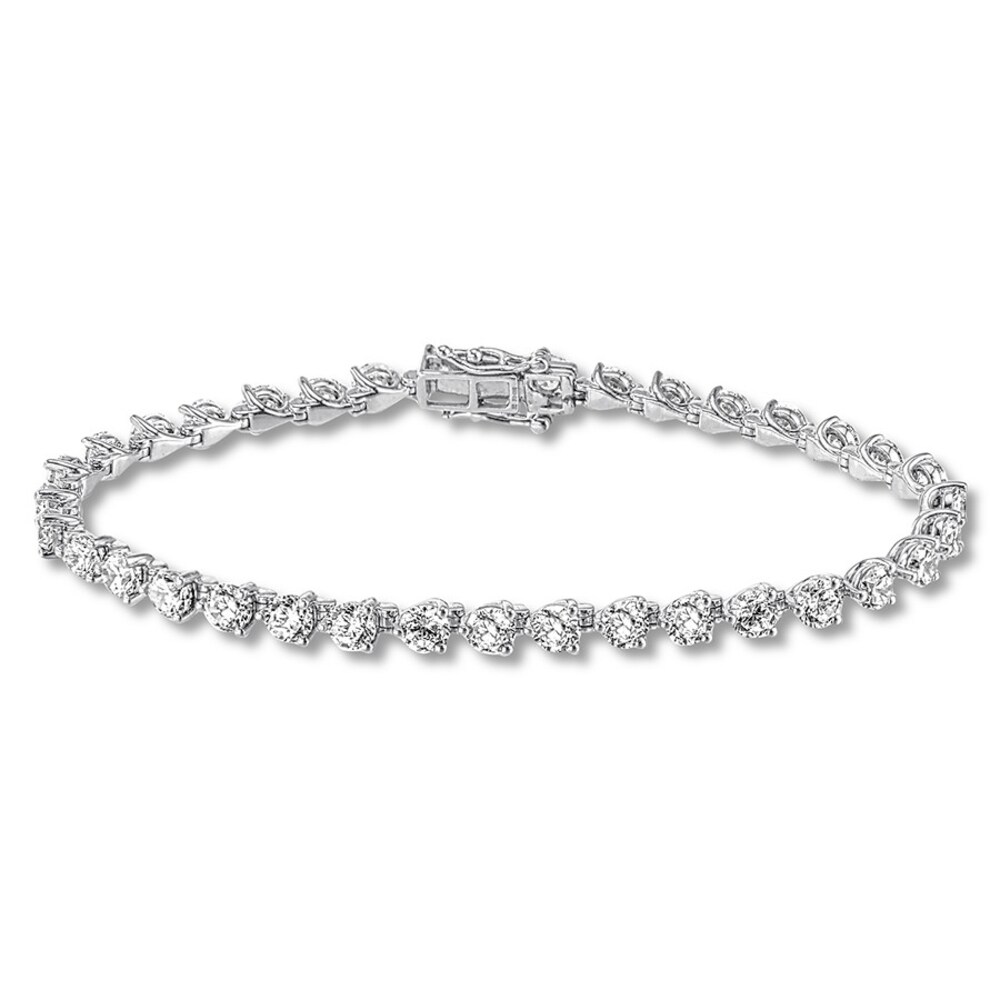 Diamond Tennis Bracelet 7 carats tw Round 14K White Gold JcFqlJ7K