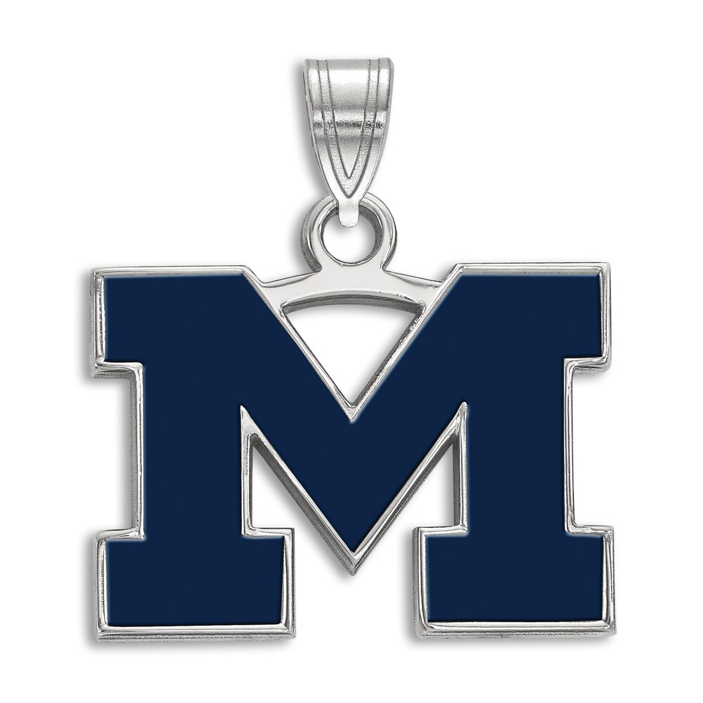 University of Michigan Enamel Charm Sterling Silver JgXrja3x