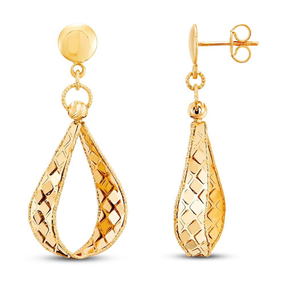 Italia D\'Oro Pear-shaped Triangle Drop Earrings 14K Yellow Gold Jk0BfI6V